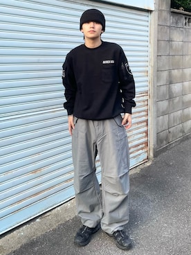 「FRUIT OF THE LOOM（フルーツオブザルーム）のアイテム」を使った、renさん（メンズ・167cm）の秋コーディネート