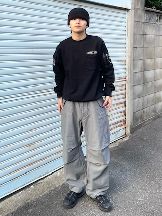 「AVIREX(アヴィレックス)のFATIGUE CREWNECK SWEAT / ファティーグ クルーネック スウェット / AVIREX / アヴィレックス(スウェット)」を使った、renさん(メンズ・167cm)の秋コーディネート