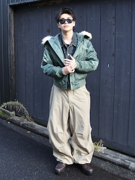 「Big John（ビッグジョン）のアイテム」を使った、renさん（メンズ・167cm）の冬コーディネート