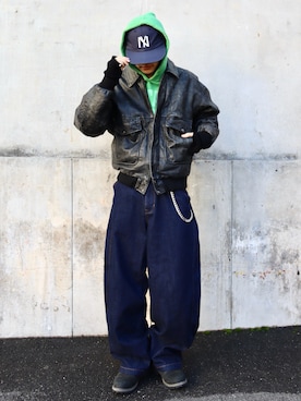 「アイテム（アームカバー）」を使った、renさん（メンズ・167cm）の冬コーディネート