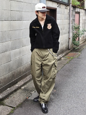 「アイテム（ミリタリージャケット）」を使った、renさん（メンズ・167cm）の秋コーディネート
