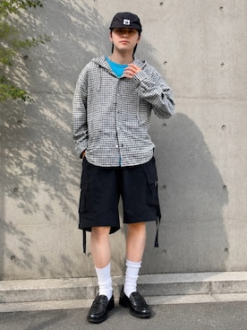 「アイテム（キャップ）」を使った、renさん（メンズ・167cm）の夏コーディネート