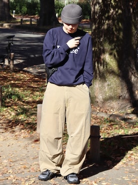 「アイテム（レッグウェア）」を使った、renさん（メンズ・167cm）の秋コーディネート