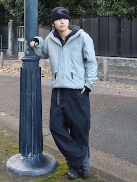 「アイテム（アームカバー）」を使った、renさん（メンズ・167cm）の冬コーディネート