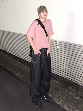 「MONO-MART（モノマート）の2WAYリバーシブル ポスターデザイングラフィック半袖Tシャツ（Tシャツ/カットソー）」を使った、''r_e_n"さん（メンズ・167cm・20代）の夏コーディネート