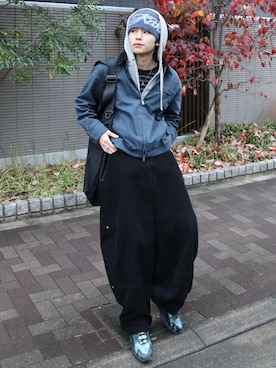 「アイテム（ニットキャップ/ビーニー）」を使った、renさん（メンズ・167cm）の冬コーディネート