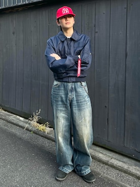 「Alpha Industries（アルファインダストリーズ）のアイテム」を使った、renさん（メンズ・167cm）の春コーディネート