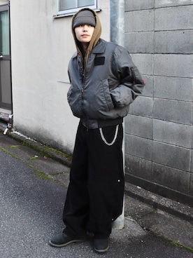 「アイテム（MA-1）」を使った、renさん（メンズ・167cm・20代）の冬コーディネート