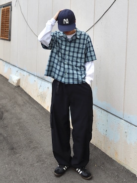 「アイテム（キャップ）」を使った、renさん（メンズ・167cm）の秋コーディネート