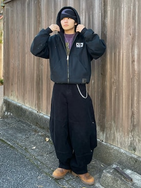 「アイテム（ニットキャップ/ビーニー）」を使った、renさん（メンズ・167cm）の冬コーディネート