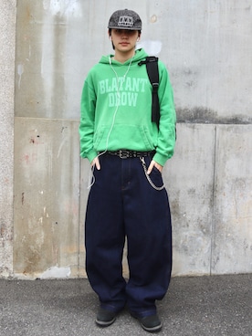 「アイテム（パーカー）」を使った、renさん（メンズ・167cm）の秋コーディネート