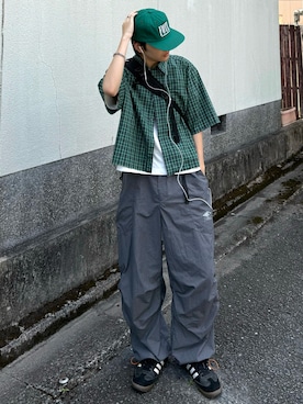 「FRUIT OF THE LOOM（フルーツオブザルーム）のアイテム（帽子）」を使った、''r_e_n"さん（メンズ・167cm）の夏コーディネート