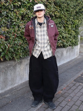 「アイテム（キャップ）」を使った、renさん（メンズ・167cm・20代）の冬コーディネート