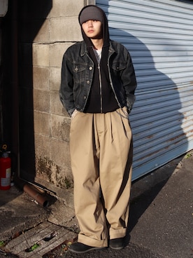 「アイテム（チノパンツ）」を使った、renさん（メンズ・167cm）の秋コーディネート