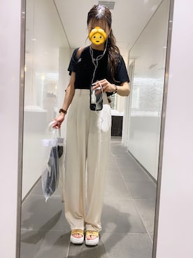 「miu miu（ミュウミュウ）のアイテム（Tシャツ/カットソー）」を使った、Yu....738さん（レディース・158cm）の夏コーディネート