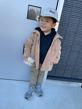 「アイテム（パーカー）」を使った、niputotoさん（キッズ・90cm）の秋コーディネート