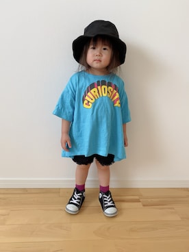 「ハット」｜「アイテム（チュニック）」を使った、niputotoさん（キッズ・80cm）の夏コーディネート