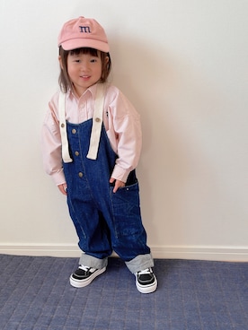 「CIAOPANIC TYPY（チャオパニックティピー）のアイテム（オールインワン・サロペット）」を使った、niputotoさん（キッズ・80cm）の春コーディネート