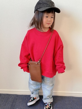 「アイテム（スリッポン）」を使った、niputotoさん（キッズ・80cm）の春コーディネート