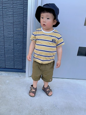 「BIG FIELD（ビッグフィールド）のアイテム（パンツ）」を使った、niputotoさん（キッズ・90cm）の春コーディネート