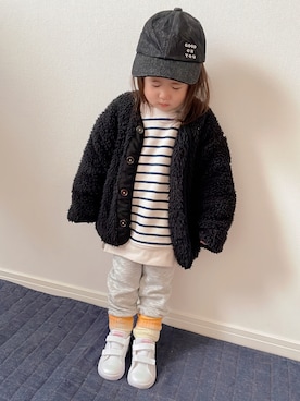 「BRANSHES（ブランシェス）のアイテム（ブルゾン）」を使った、niputotoさん（キッズ・80cm）の冬コーディネート