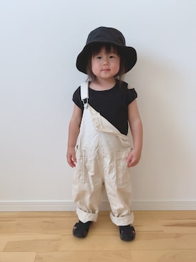 「pairmanon（ペアマノン）のアイテム（オールインワン・サロペット）」を使った、niputotoさん（キッズ・80cm）の夏コーディネート