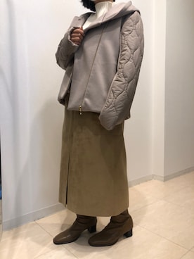 「ゆるニット」｜「アイテム（その他アウター）」を使った、堺北花田INTERPLANETさん（レディース・165cm）の秋コーディネート