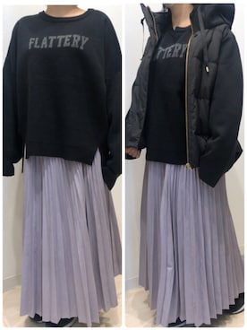 「ゆるニット」｜「アイテム（ダウンジャケット/コート）」を使った、堺北花田INTERPLANETさん（レディース・165cm）の秋コーディネート