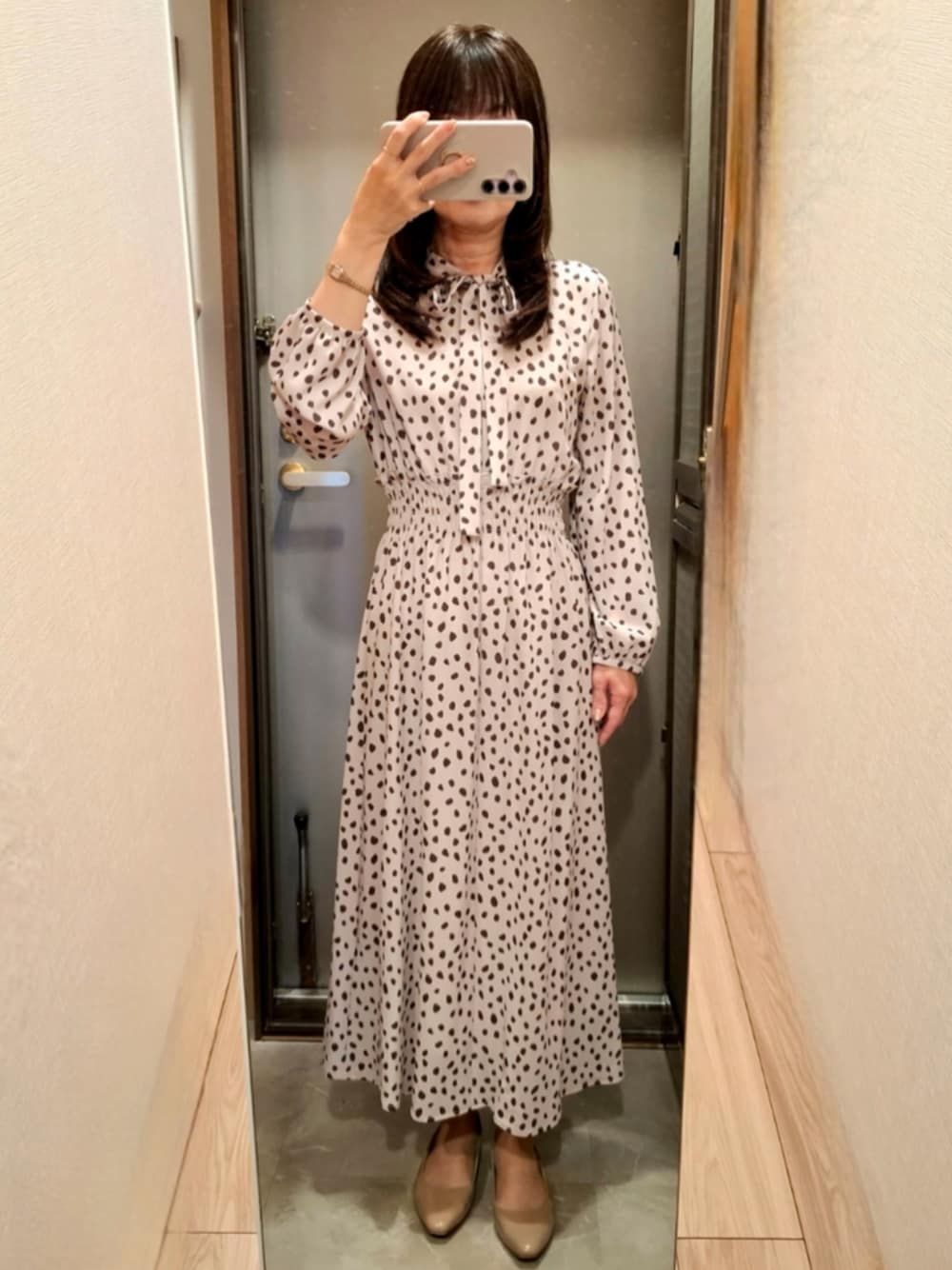 yukoさんの「キカプリントボウタイワンピース差込（NATURAL BEAUTY BASIC）」を使ったコーディネートの1枚目の写真