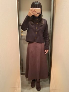 「NATURAL BEAUTY BASIC（ナチュラルビューティーベーシック）のアイテム」を使った、yukoさん（レディース・153cm）の冬コーディネート