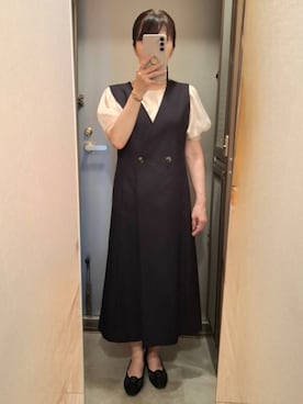 「NATURAL BEAUTY BASIC（ナチュラルビューティーベーシック）の◇タックシアースリーブブラウス（シャツ/ブラウス）」を使った、yukoさん（レディース・153cm）の夏コーディネート