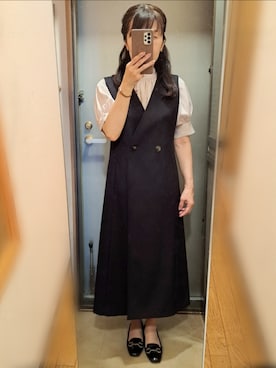 「ダブルボタン」｜「アイテム（ワンピース/ドレス）」を使った、yukoさん（レディース・153cm）の夏コーディネート