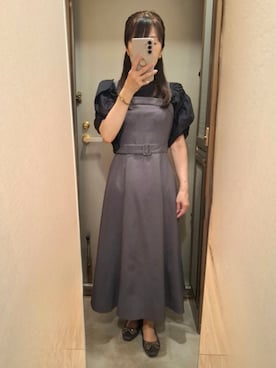 「NATURAL BEAUTY BASIC（ナチュラルビューティーベーシック）の◇ベルテッドジャンスカ（ジャンパースカート）」を使った、yukoさん（レディース・153cm）の夏コーディネート