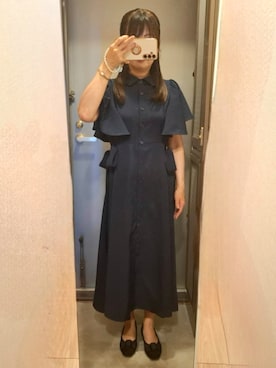 「clear（クリア）のアイテム（ワンピース/ドレス、ブルー系）」を使った、yukoさん（レディース・153cm）の夏コーディネート