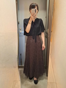 「アイテム（ブラウン系）」を使った、yukoさん（レディース・153cm）の夏コーディネート