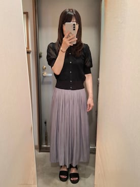 「アイテム（パープル系）」を使った、yukoさん（レディース・153cm）の夏コーディネート