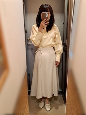 「ドルマンスリーブ」｜「アイテム（その他）」を使った、yukoさん（レディース・153cm）の春コーディネート