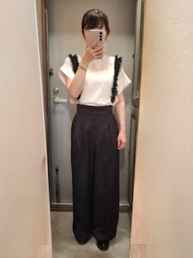 「NATURAL BEAUTY BASIC（ナチュラルビューティーベーシック）のアイテム（その他パンツ）」を使った、yukoさん（レディース・153cm）の夏コーディネート