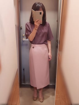 「ラップスカート」｜「アイテム（その他）」を使った、yukoさん（レディース・153cm）の夏コーディネート