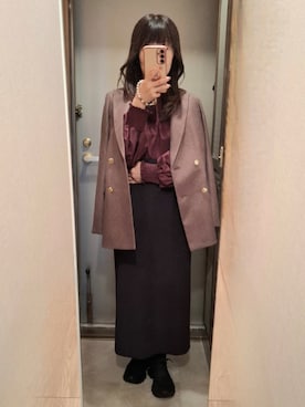 「NATURAL BEAUTY BASIC（ナチュラルビューティーベーシック）のアイテム（スカート）」を使った、yukoさん（レディース・153cm）の秋コーディネート