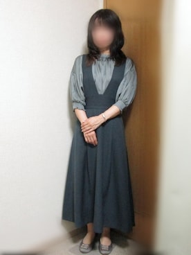 「秋色コーデ」｜「アイテム（ジャンパースカート）」を使った、yukoさん（レディース・153cm）の秋コーディネート