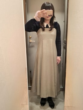 「アイテム（ジャンパースカート）」を使った、yukoさん（レディース・153cm）の冬コーディネート