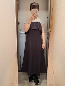 「アイテム（ジャンパースカート）」を使った、yukoさん（レディース・153cm）の夏コーディネート