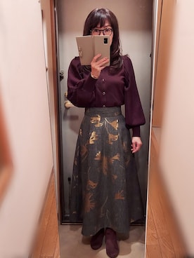 「グレンチェック」｜「アイテム（その他）」を使った、yukoさん（レディース・153cm）の冬コーディネート