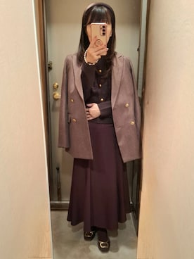 「NATURAL BEAUTY BASIC（ナチュラルビューティーベーシック）のアイテム（スカート）」を使った、yukoさん（レディース・153cm）の秋コーディネート