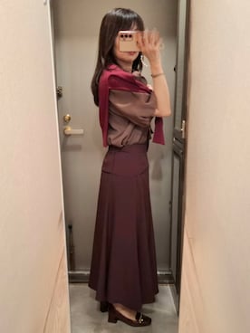 「アイテム（スカート）」を使った、yukoさん（レディース・153cm）の秋コーディネート