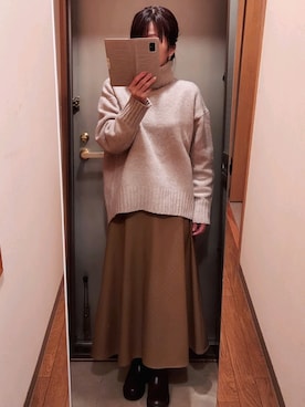 「ボリュームニット」｜「アイテム（ブーツ）」を使った、yukoさん（レディース・153cm）の冬コーディネート