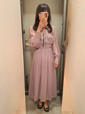 「アイテム（ワンピース/ドレス）」を使った、yukoさん（レディース・153cm）の秋コーディネート