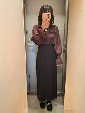 「NATURAL BEAUTY BASIC（ナチュラルビューティーベーシック）のアイテム（スカート）」を使った、yukoさん（レディース・153cm）の秋コーディネート