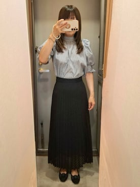 「ボウタイブラウス」｜yukoさん（レディース・153cm）の夏コーディネート
